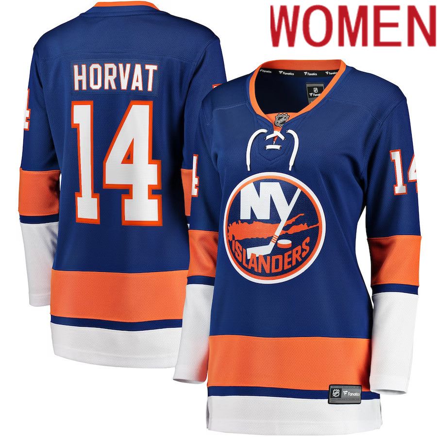 Women New York Islanders #14 Bo Horvat Fanatics Branded Blue Home Breakaway NHL Jersey->women nhl jersey->Women Jersey